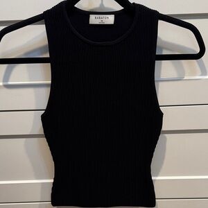 Aritzia Babaton Black Ribbed Tank Top